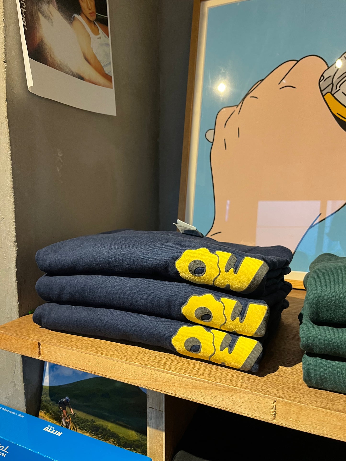 OW 8.1ozロングスリーブTシャツ (Navy×Yellow)