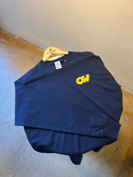 OW 8.1ozロングスリーブTシャツ (Navy×Yellow)