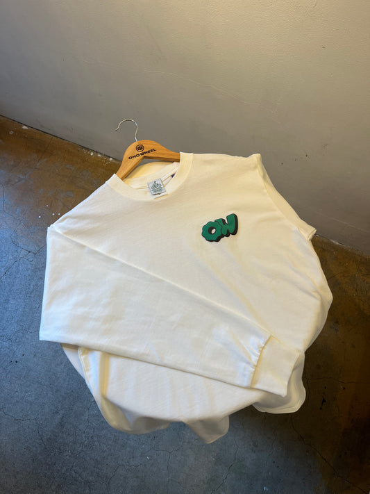 OW 8.1ozロングスリーブTシャツ（White×Green）