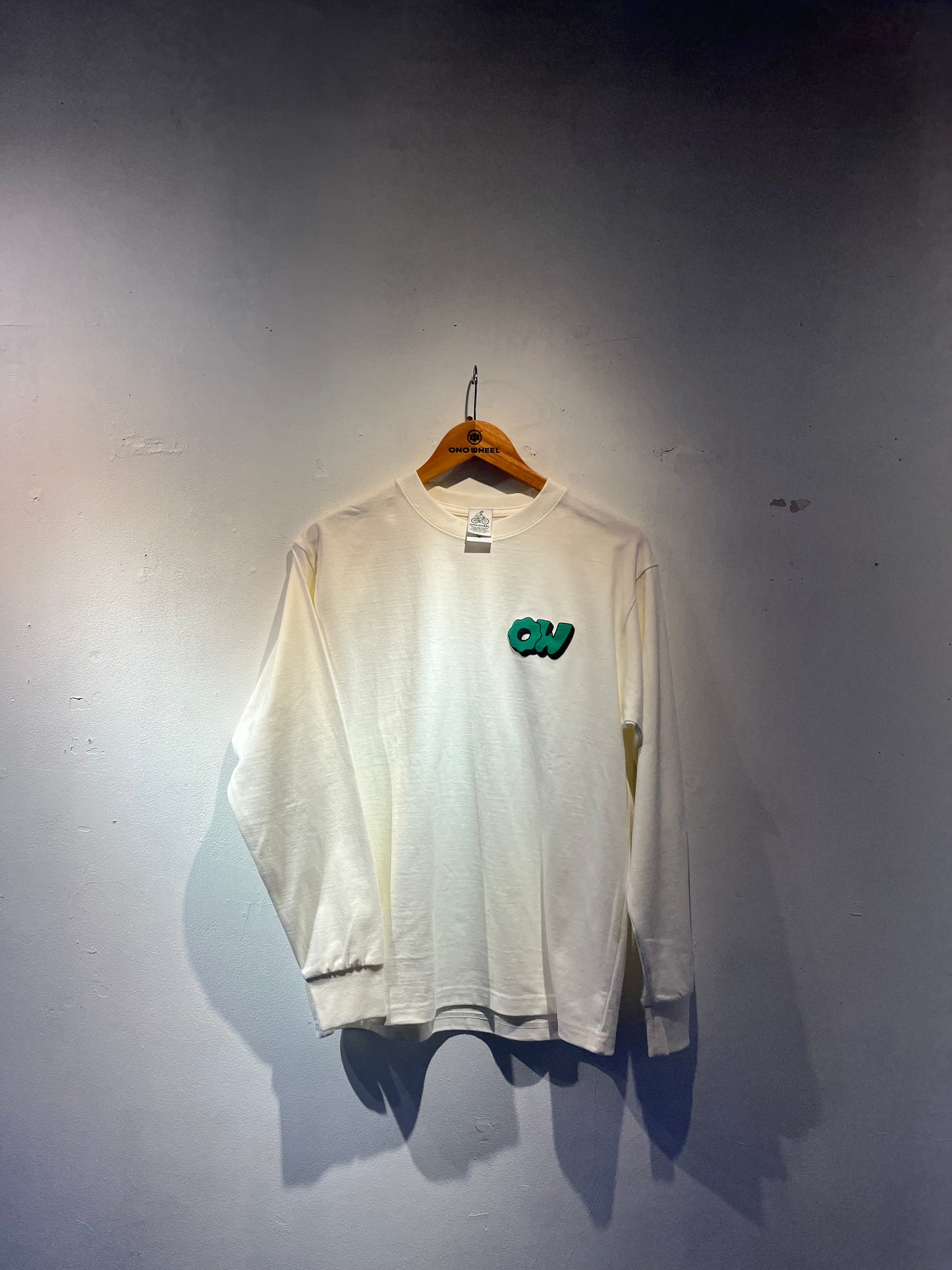 OW 8.1ozロングスリーブTシャツ（White×Green）